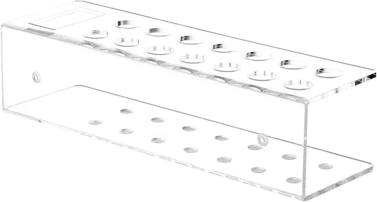 14 Slot Clear Acrylic Dry Erase Markers and Eraser Storage Rack, Wall Mounted Whiteboard Organizer Rack