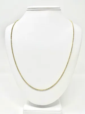 14K 5mm Semi-Solid Diamond Cut Rope Chain