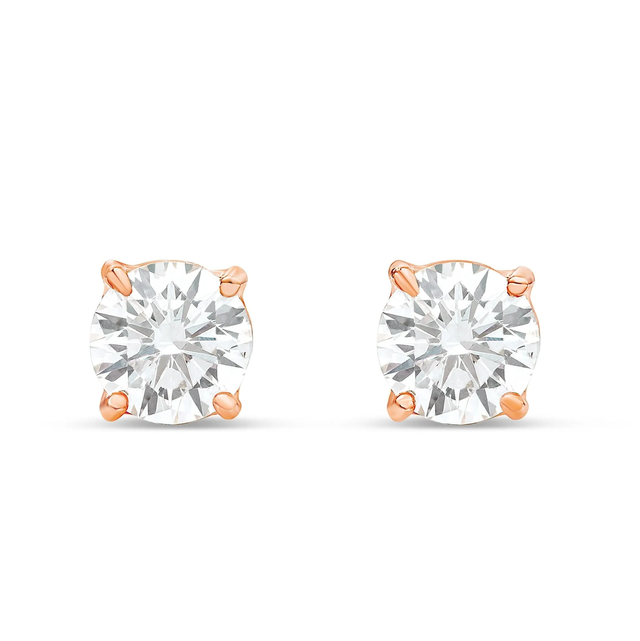 14K Gold Solitare Diamond Studs