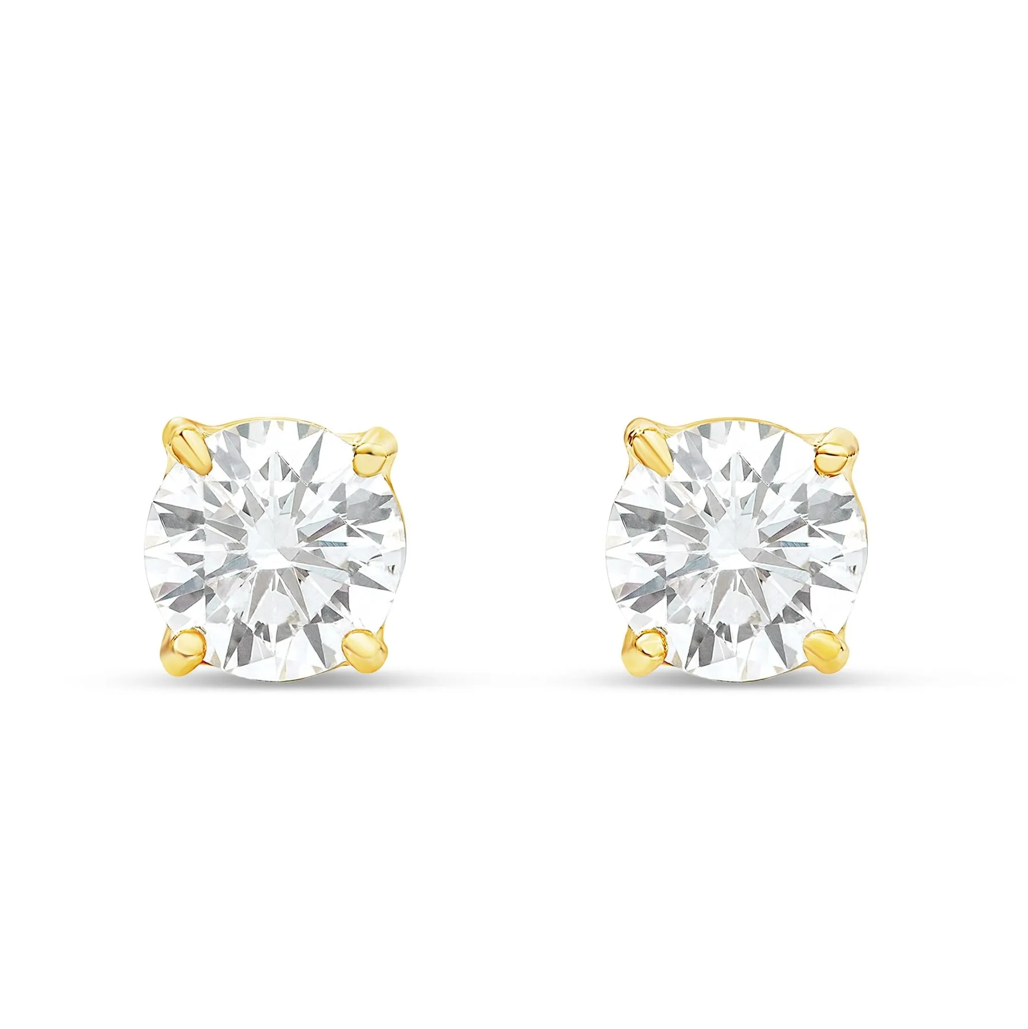 14K Gold Solitare Diamond Studs