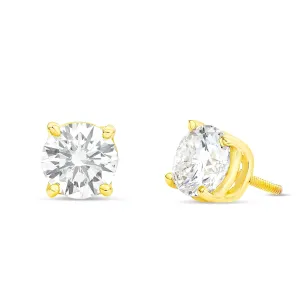 14K Gold Solitare Diamond Studs