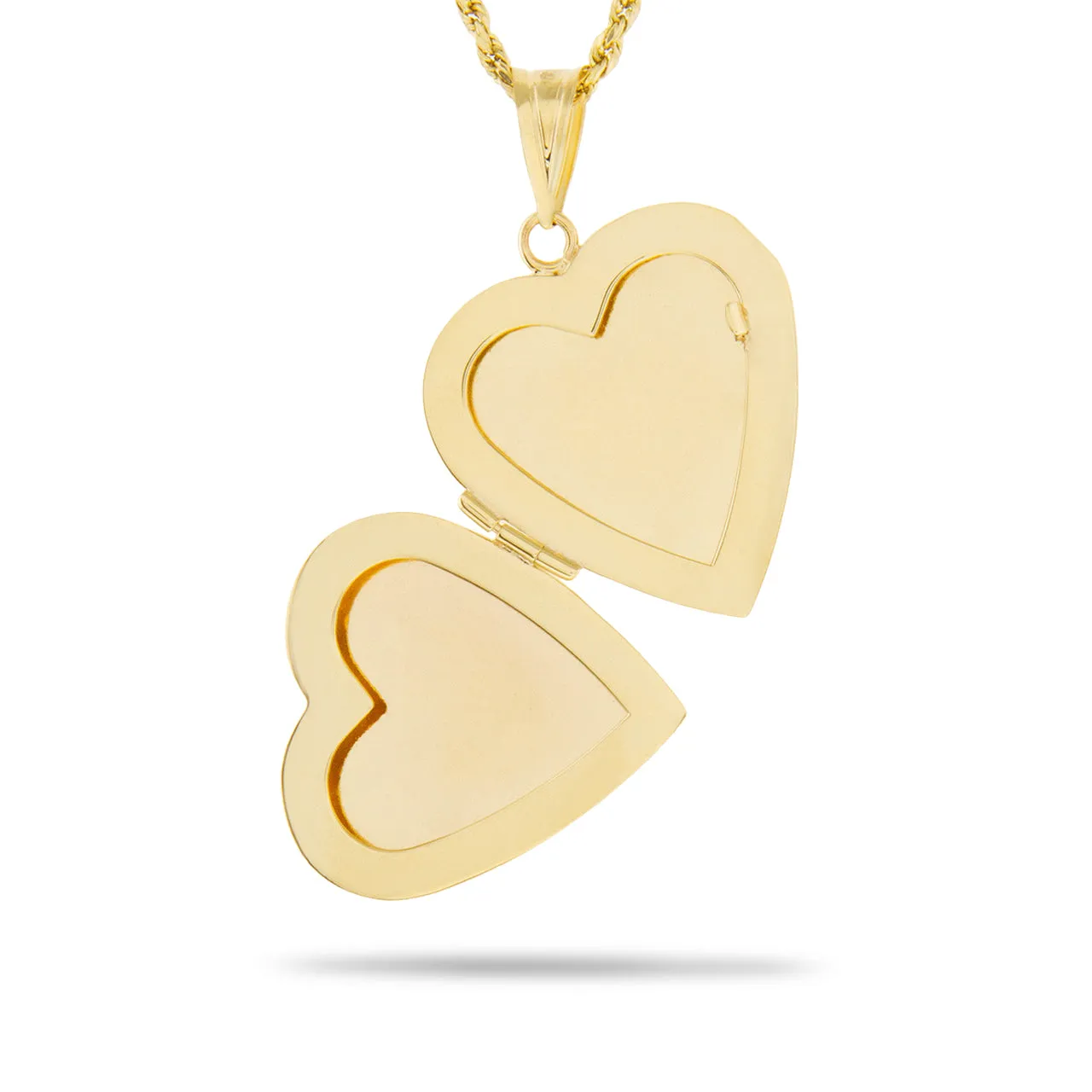 14K Yellow Gold Heart Locket Pendant