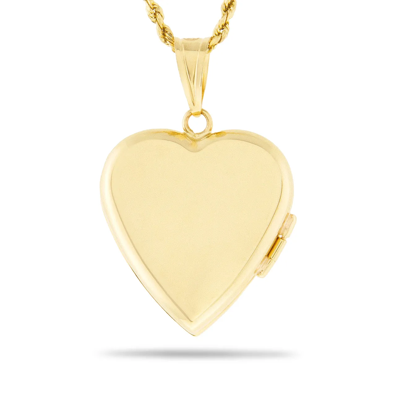 14K Yellow Gold Heart Locket Pendant