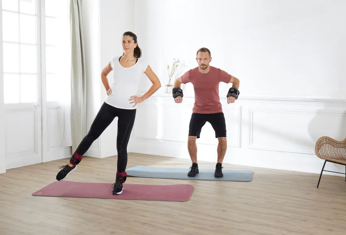 2 kg Adjustable Wrist / Ankle Weights Twin-Pack - Grey