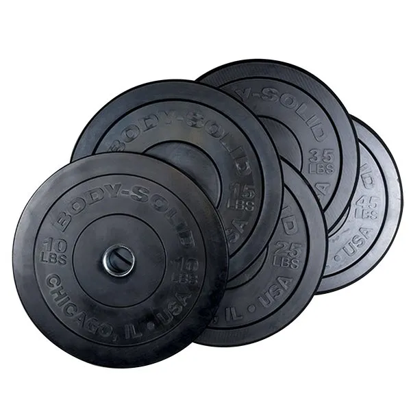 260 Lb Premium Black Bumper Plate Set Body Solid OBPX260