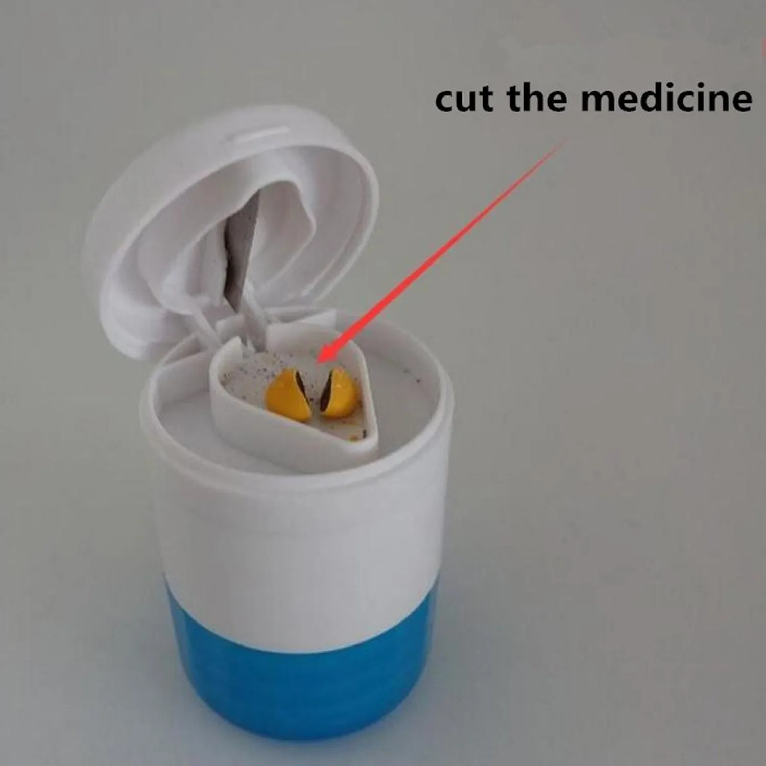 4-in-1 Layer Multipurpose Plastic Portable Pocket Size Tablet Medicine Cutter Divider with Partitioned Storage and Crusher Grinder Powder
