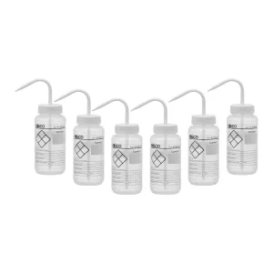 6PK Performance Plastic Wash Bottle, Blank Label, 500 ml