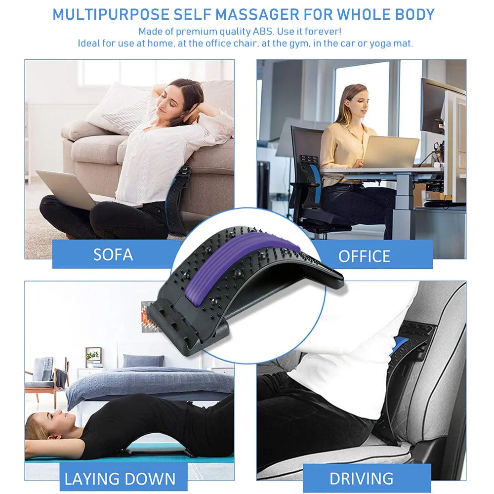 Adjustable Back Massager with Lumbar Support for Neck, Waist, and Spine