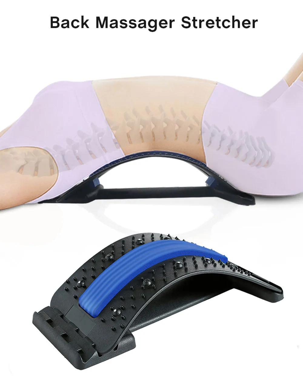 Adjustable Back Massager with Lumbar Support for Neck, Waist, and Spine