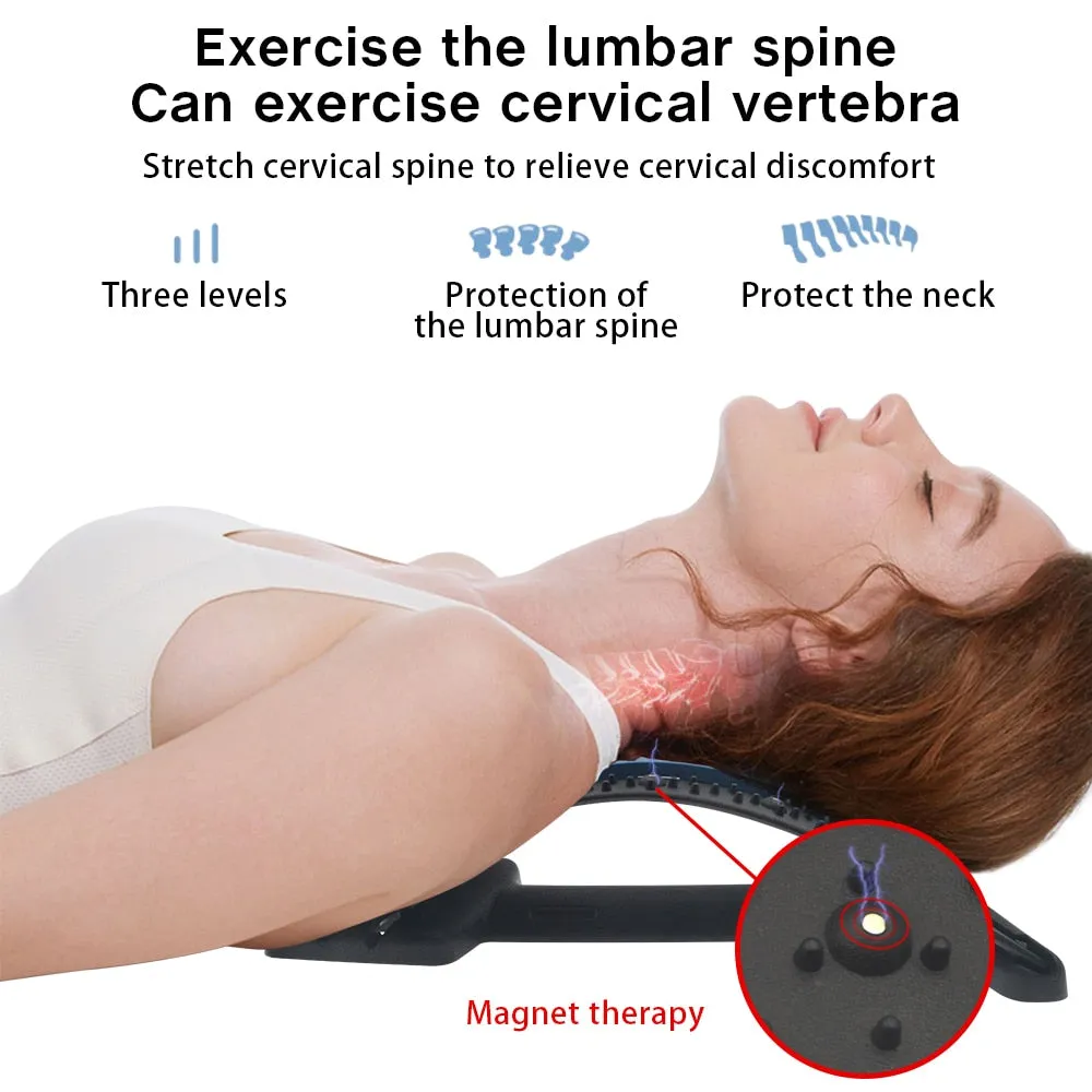 Adjustable Back Massager with Lumbar Support for Neck, Waist, and Spine