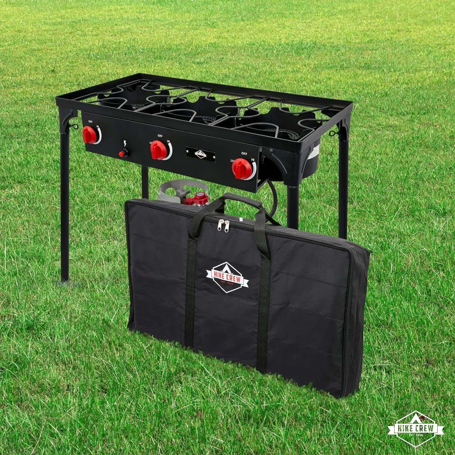Cast Iron 3-Burner Stove Heavy Duty Storage Carry Bag 19.69" x 7.87" x 35.43"