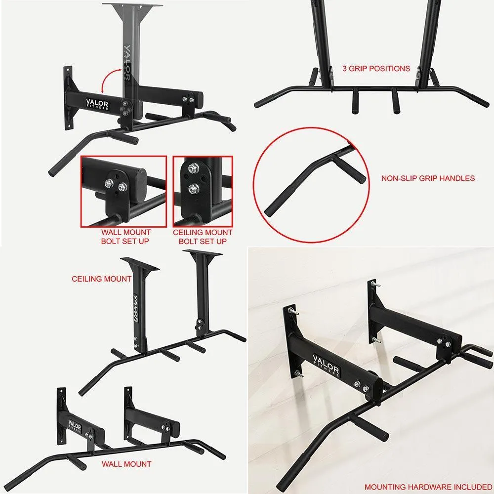Ceiling - Wall Mounted 6 Grip 3 Position Pull Up Bar