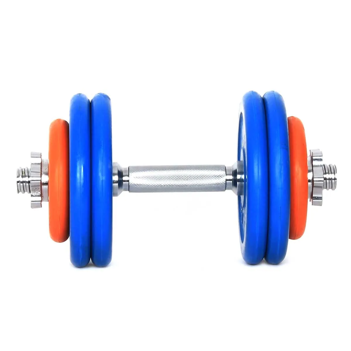 COLORED RUBBER DUMBBELL 1 PIECE SET 15KG