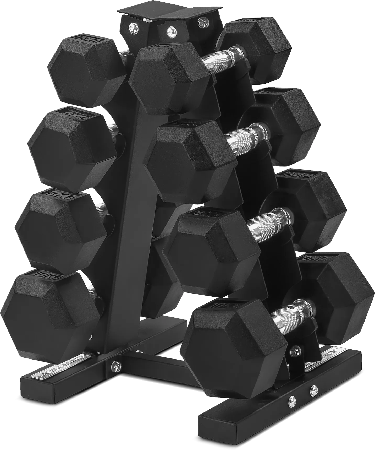 Cortex Hex Dumbbell 4kg - 10kg Set (4 Pairs) & Stand