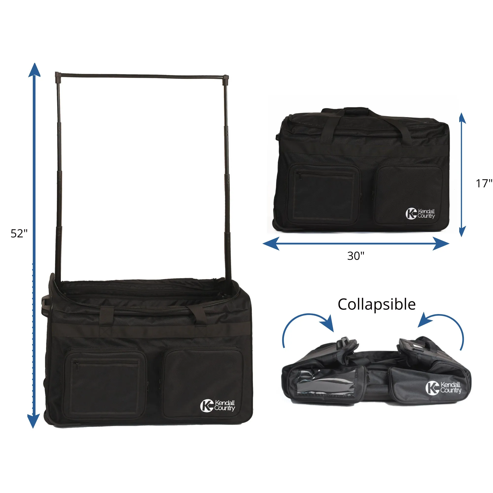 Dance Bag with Garment Rack - Raven Black, X-Large 30"