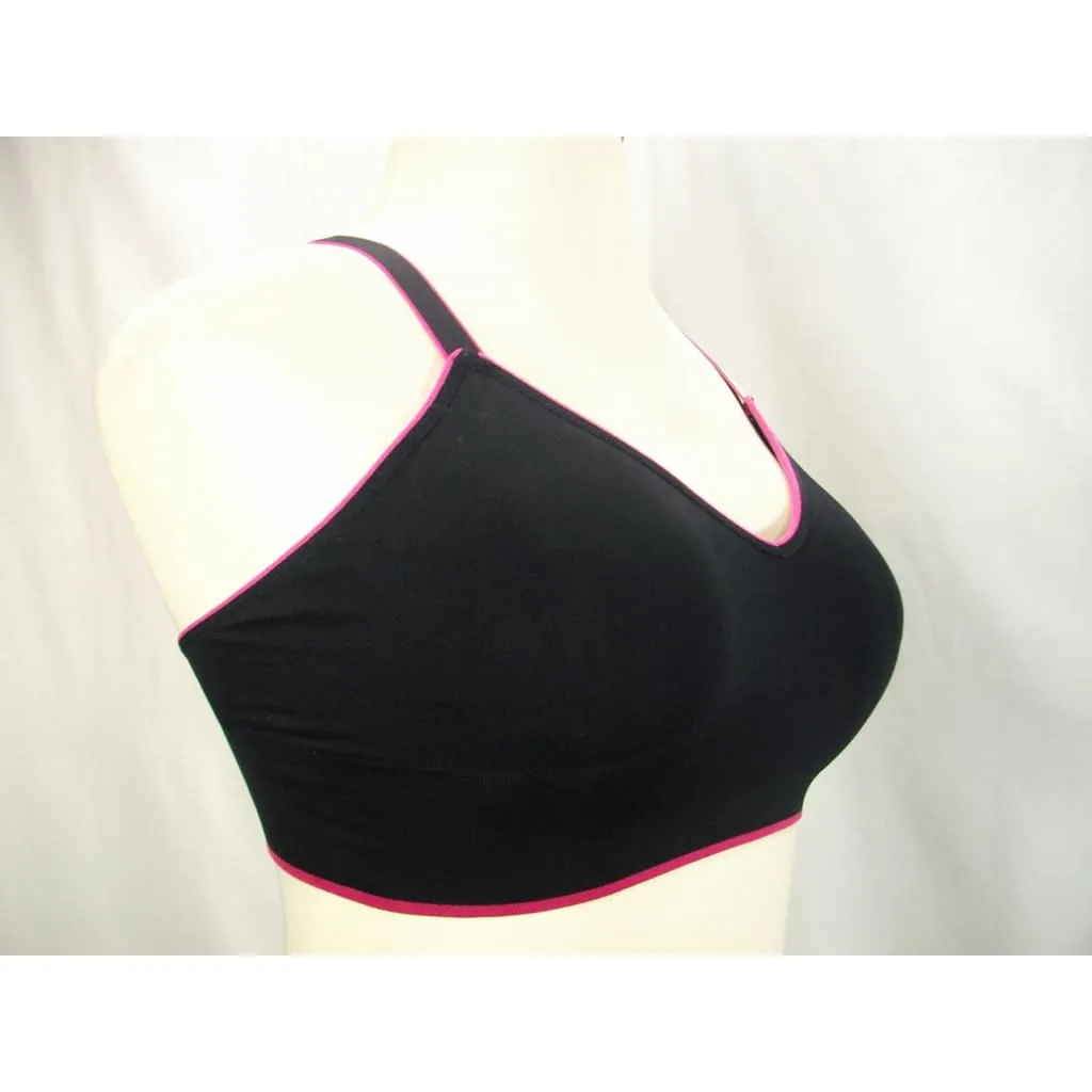 DKNY 835002 Fusion Energy Wire Free Bra Bralette MEDIUM Black & Pink