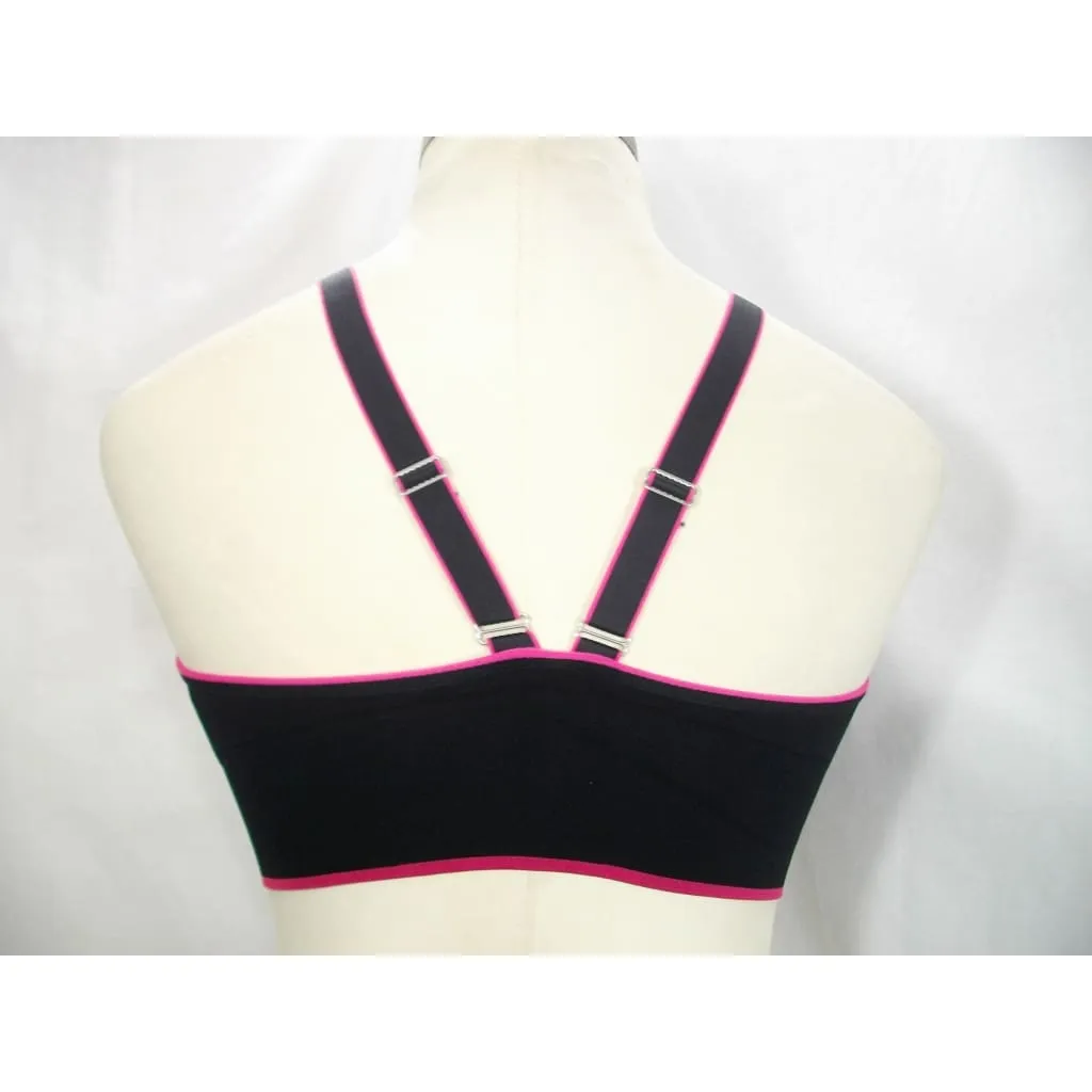 DKNY 835002 Fusion Energy Wire Free Bra Bralette MEDIUM Black & Pink