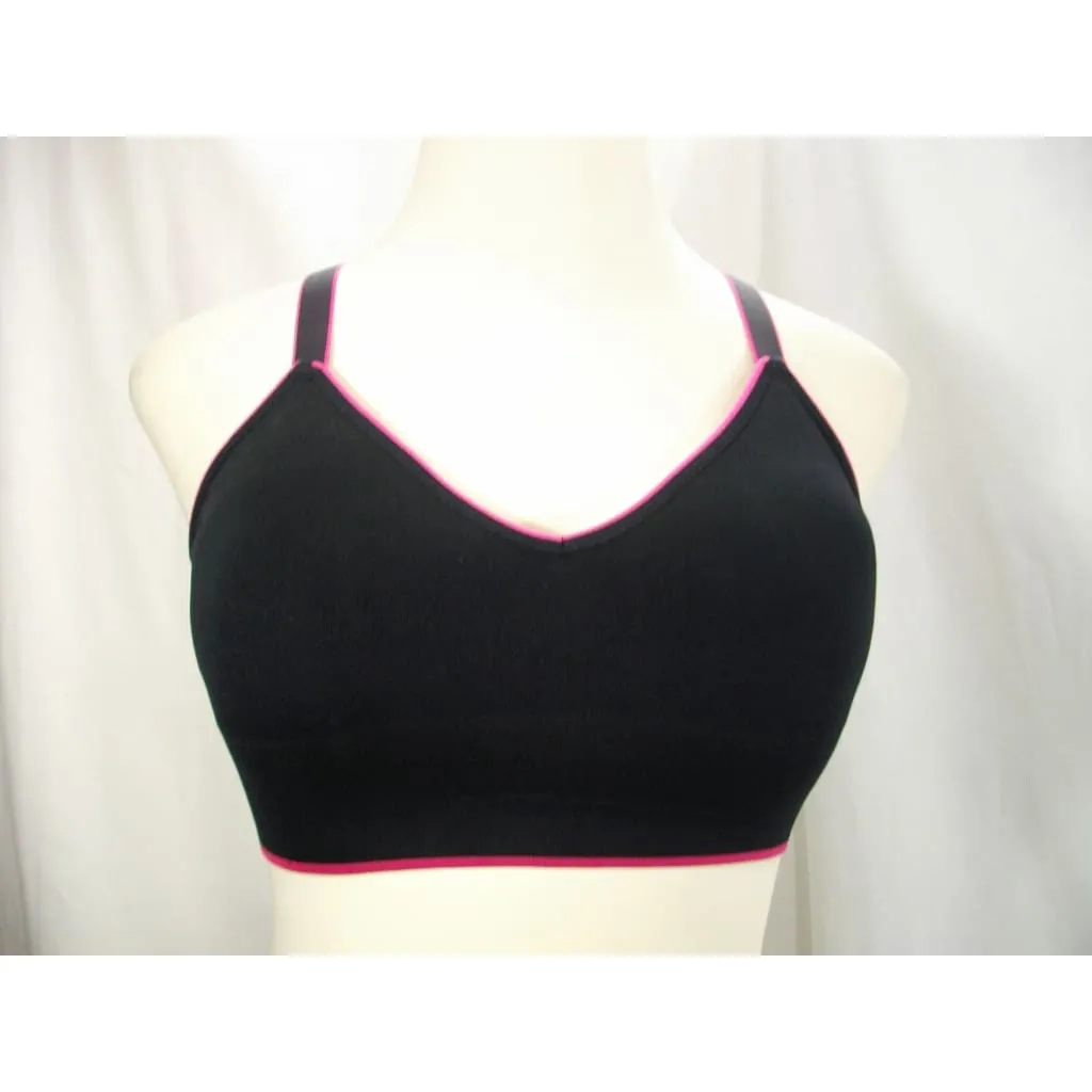 DKNY 835002 Fusion Energy Wire Free Bra Bralette MEDIUM Black & Pink