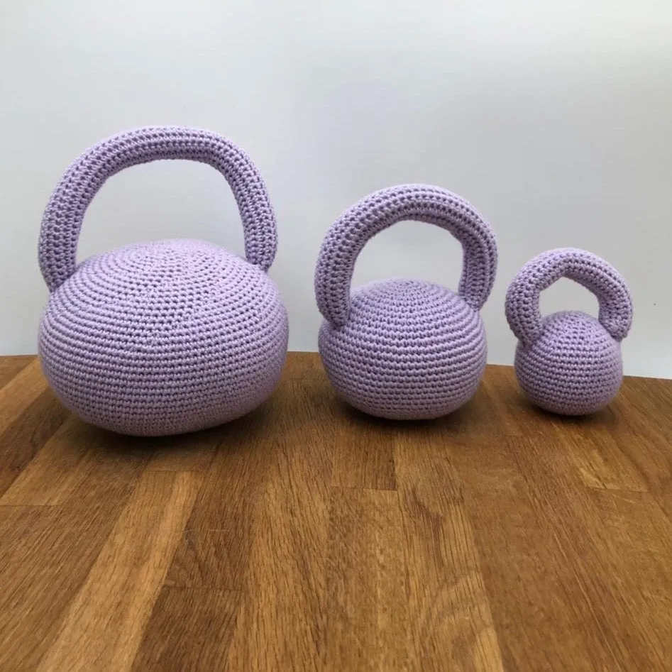 Hand-knitted Kettlebell