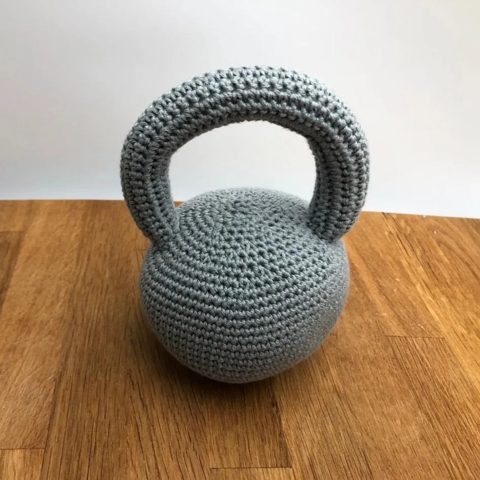 Hand-knitted Kettlebell
