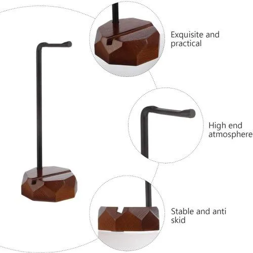 Headphone Stand Wooden Desktop Headset Holder Desk Headphones