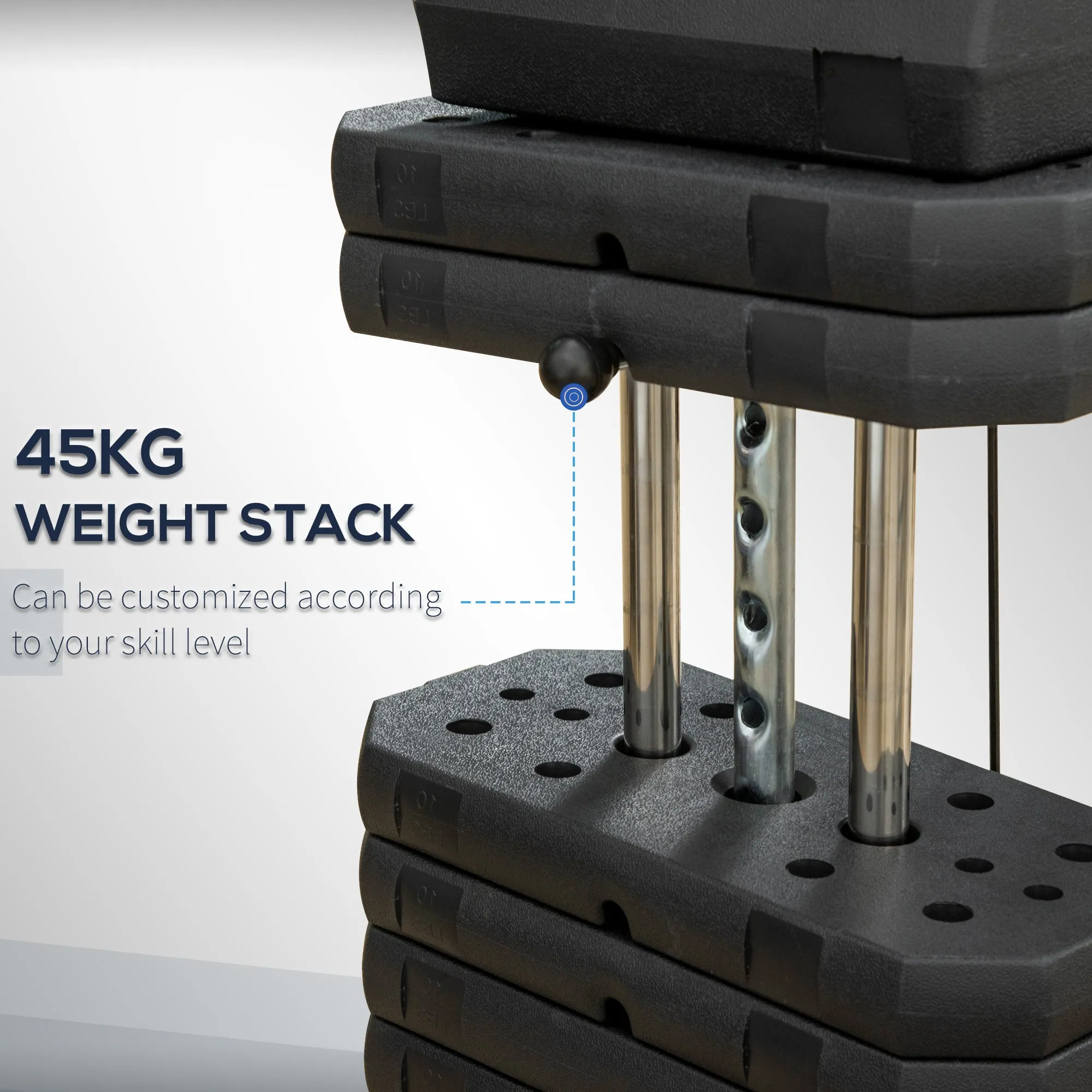 HOMCOM Multifunction Home Gym Machine with 45kg Weights for Full Body Workout