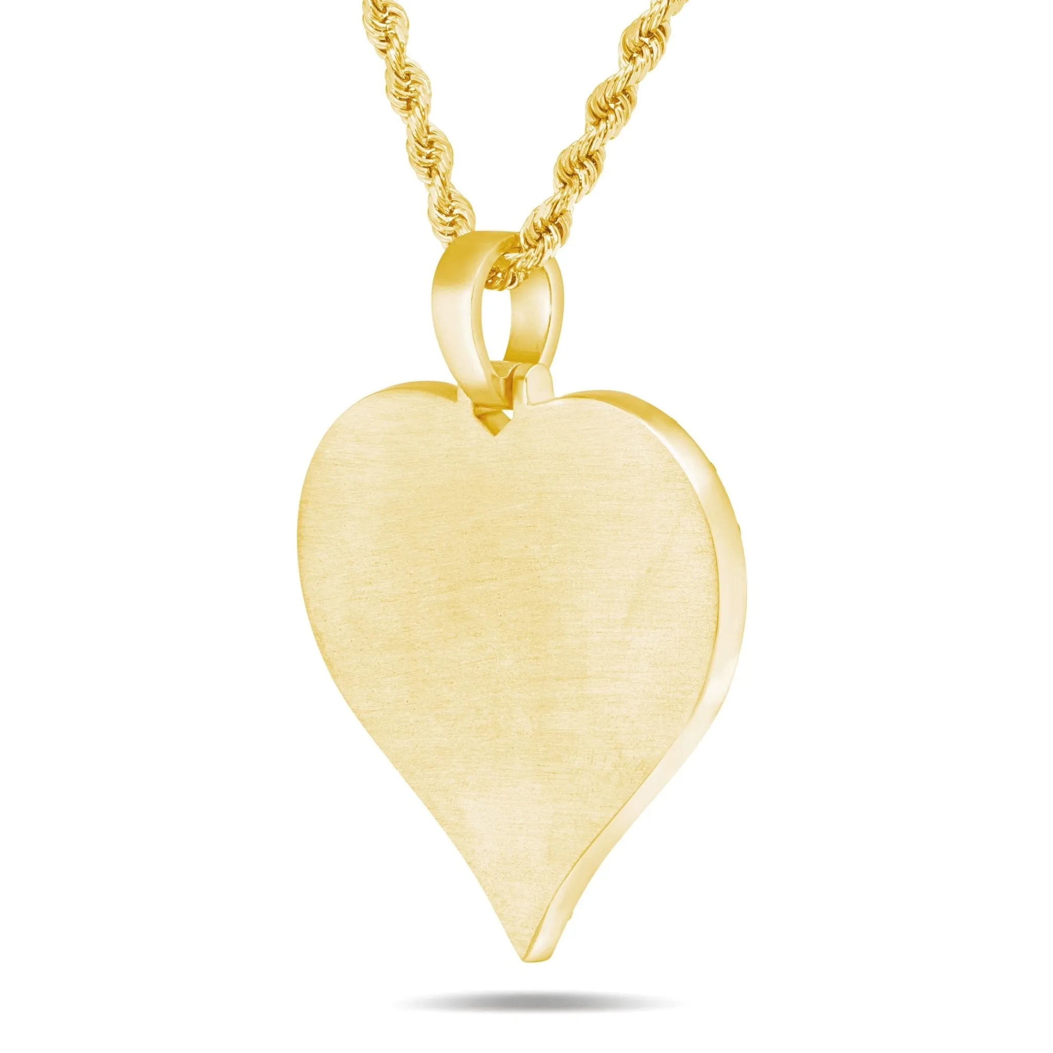 Large Gold & Diamond Heart Picture Pendant