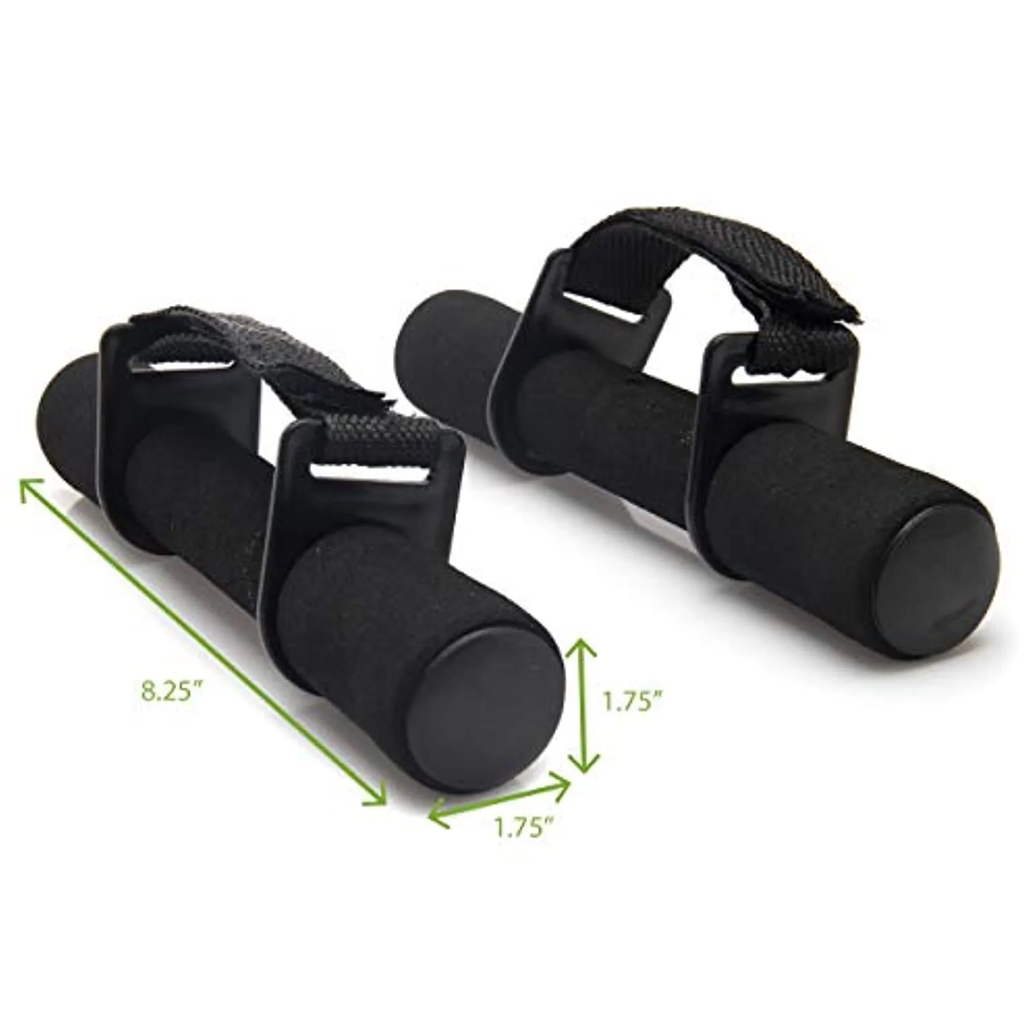 Mind Reader Soft Detachable, Nitrile Dumbbells with Handles, Home Fitness Weights with Hand Straps, 2.2 lbs, Set of 2, 2.2 Pounds, Black