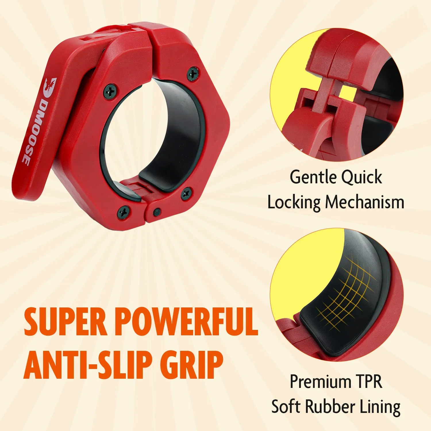 Olympic Barbell Clamps – Magnetic Grip, Advanced Locking, 2-Inch
