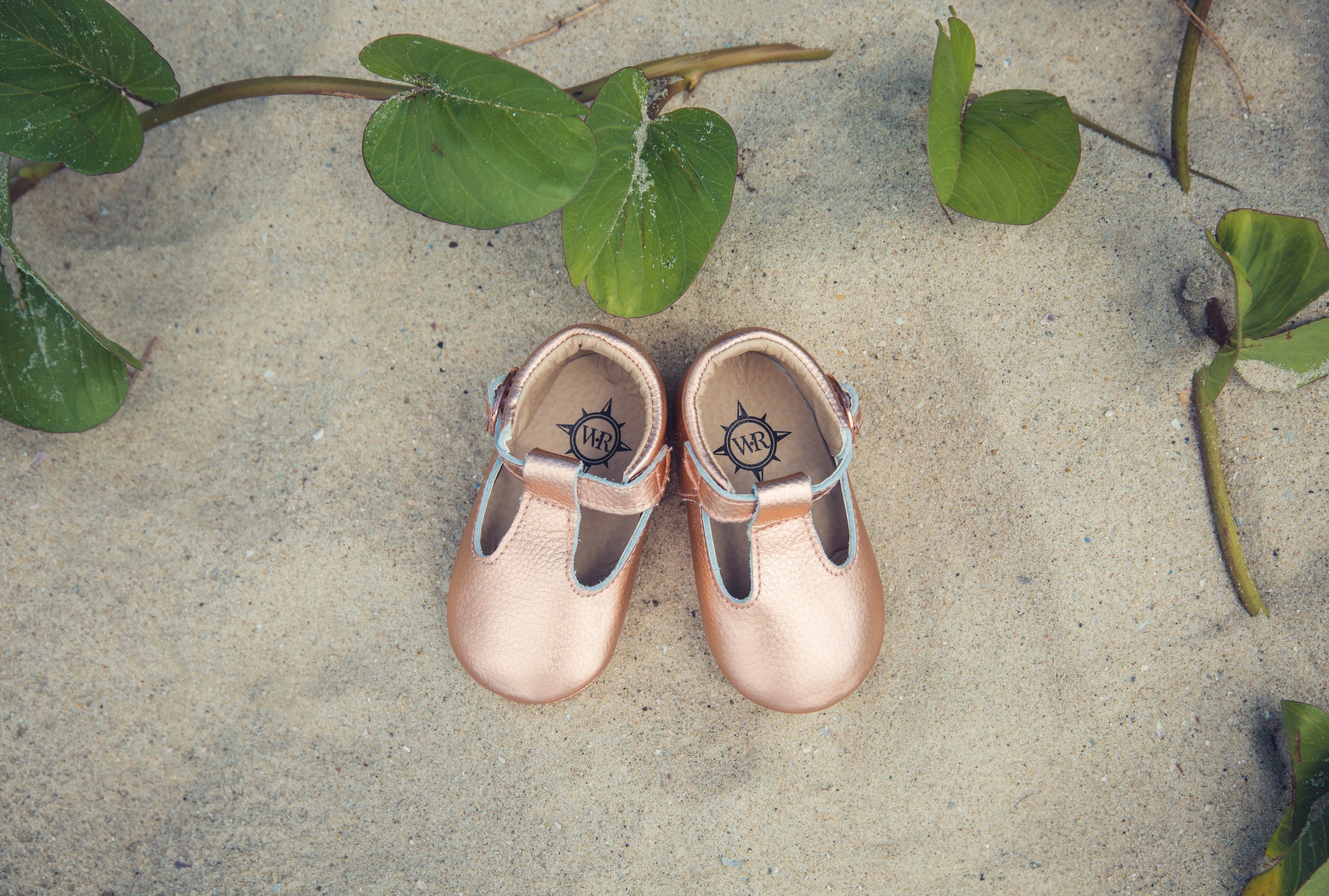 Rose Gold Genuine Leather T-bars