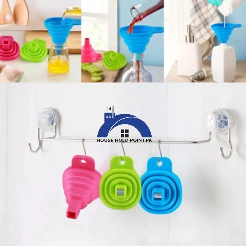 Silicone Folding Funnel (Pack Of 3)