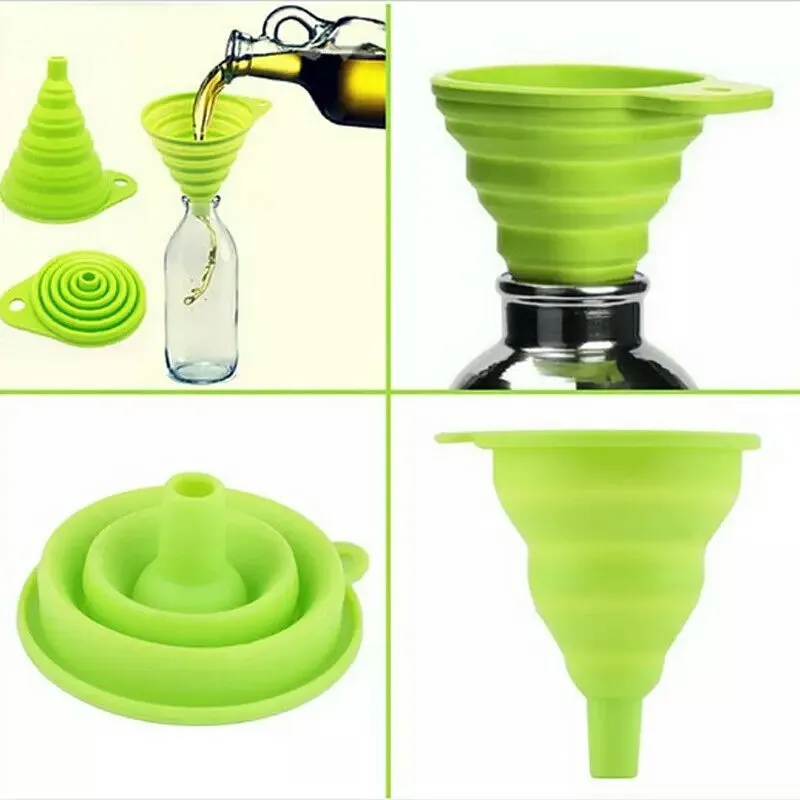 Silicone Folding Funnel (Pack Of 3)