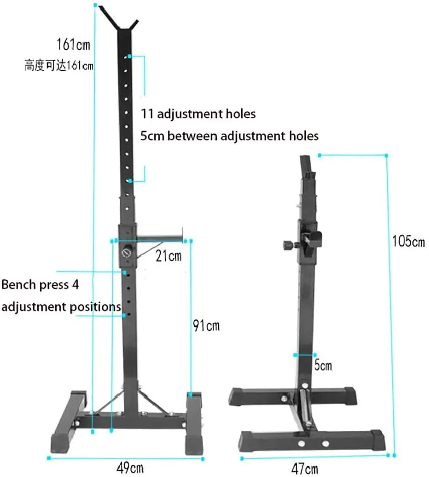 Squat Rack Weight Adjustable Lifting Stand