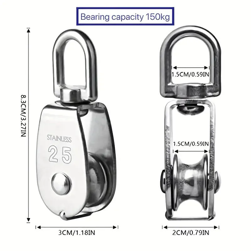 Stainless Steel Pulley 35250kg Load  Ideal for Hauling  Climbing