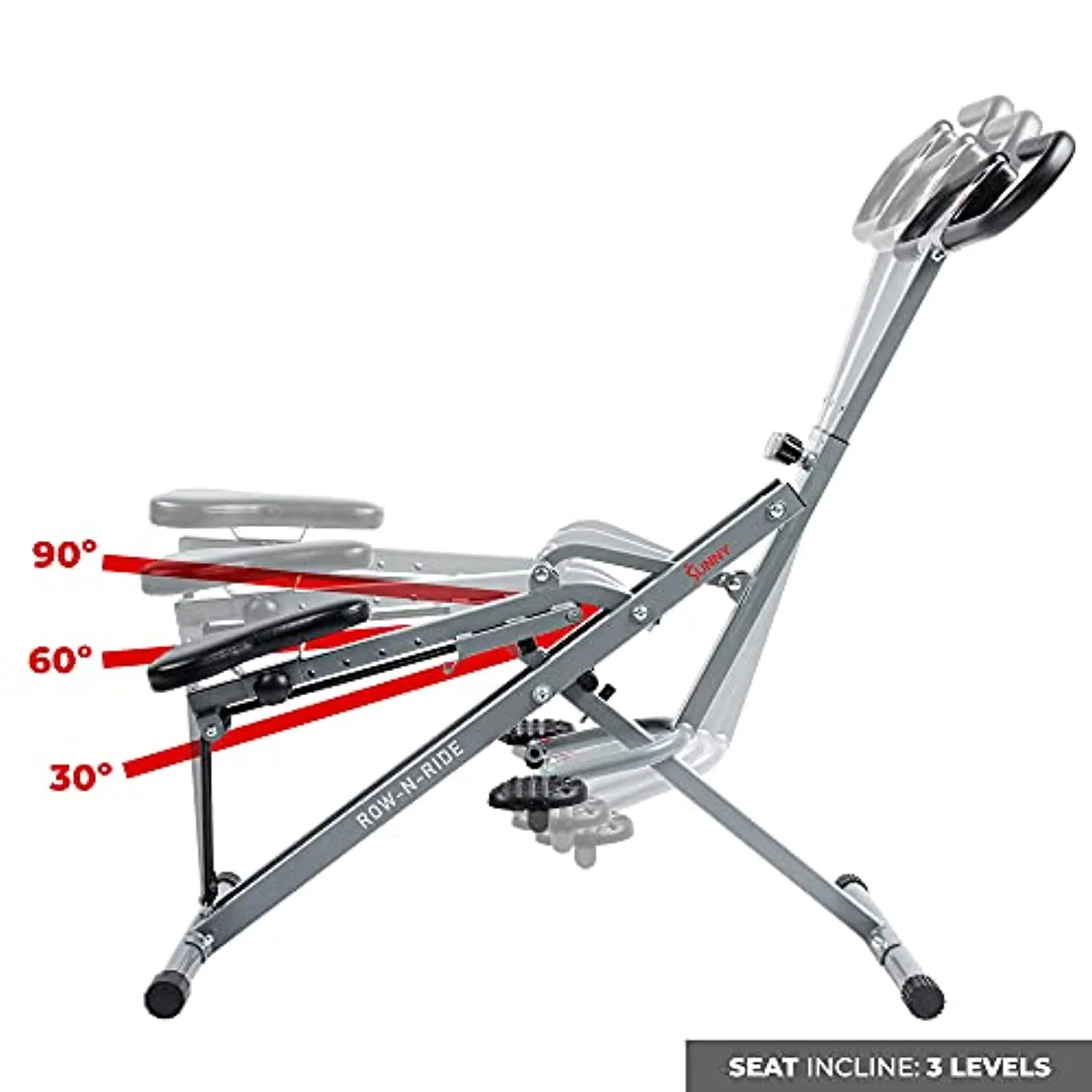 Sunny Health & Fitness Squat Assist Row-N-Ride™ Trainer for Glutes Workout with Training Video