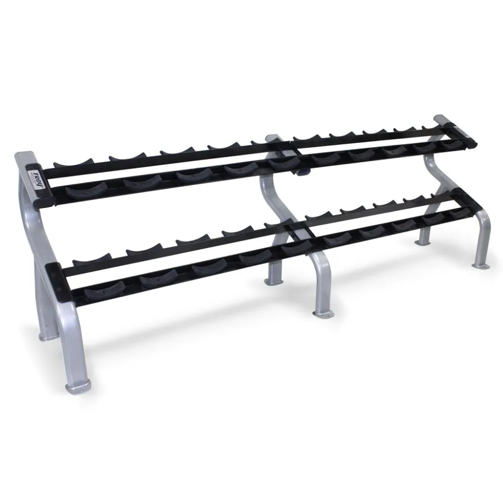 Troy 105 lb to 125 lb 12-Sided Rubber Encased Dumbbell Set with Rack
