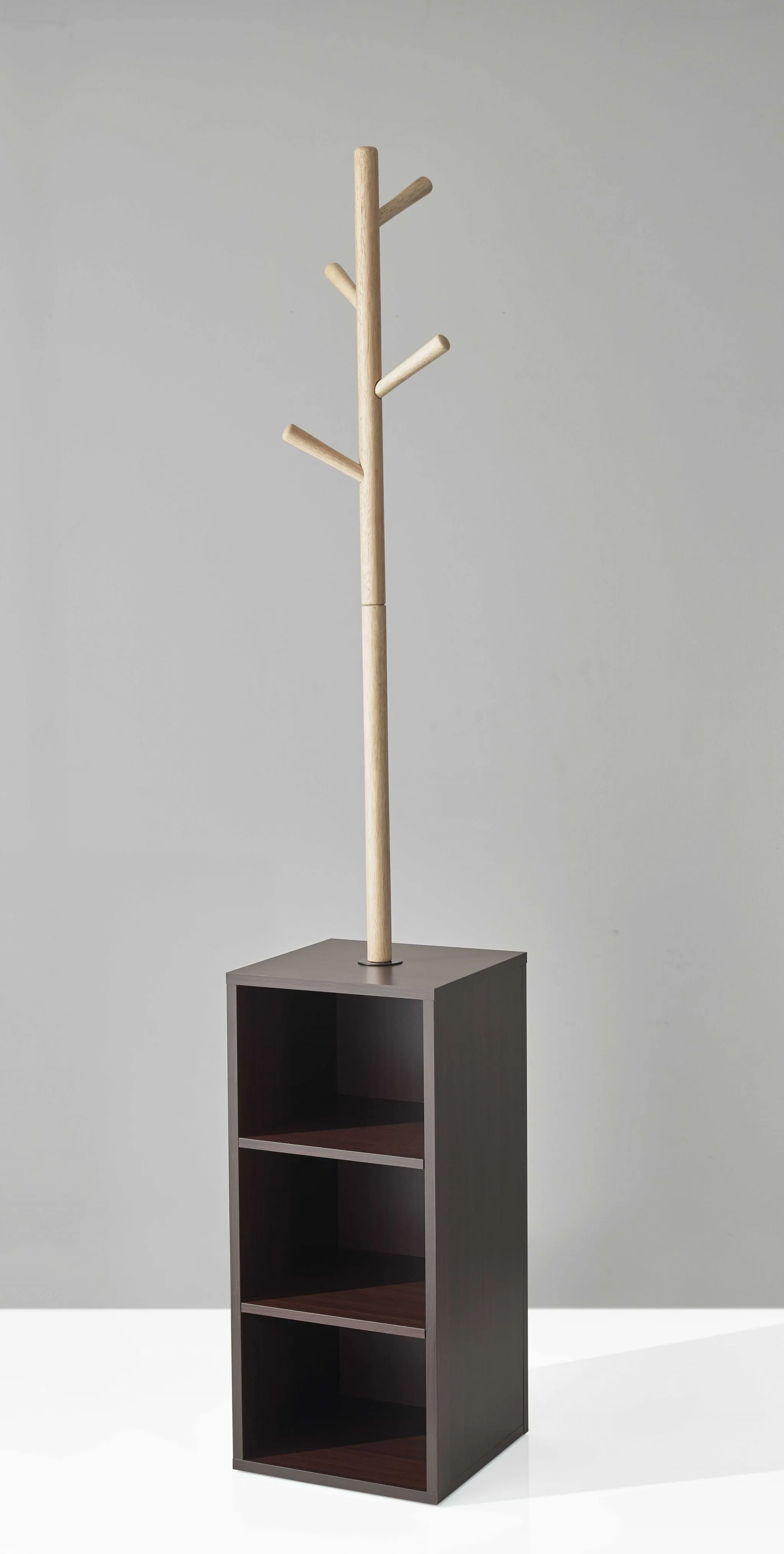 WALNUT WALNUT STORAGE COAT RACK