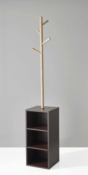WALNUT WALNUT STORAGE COAT RACK